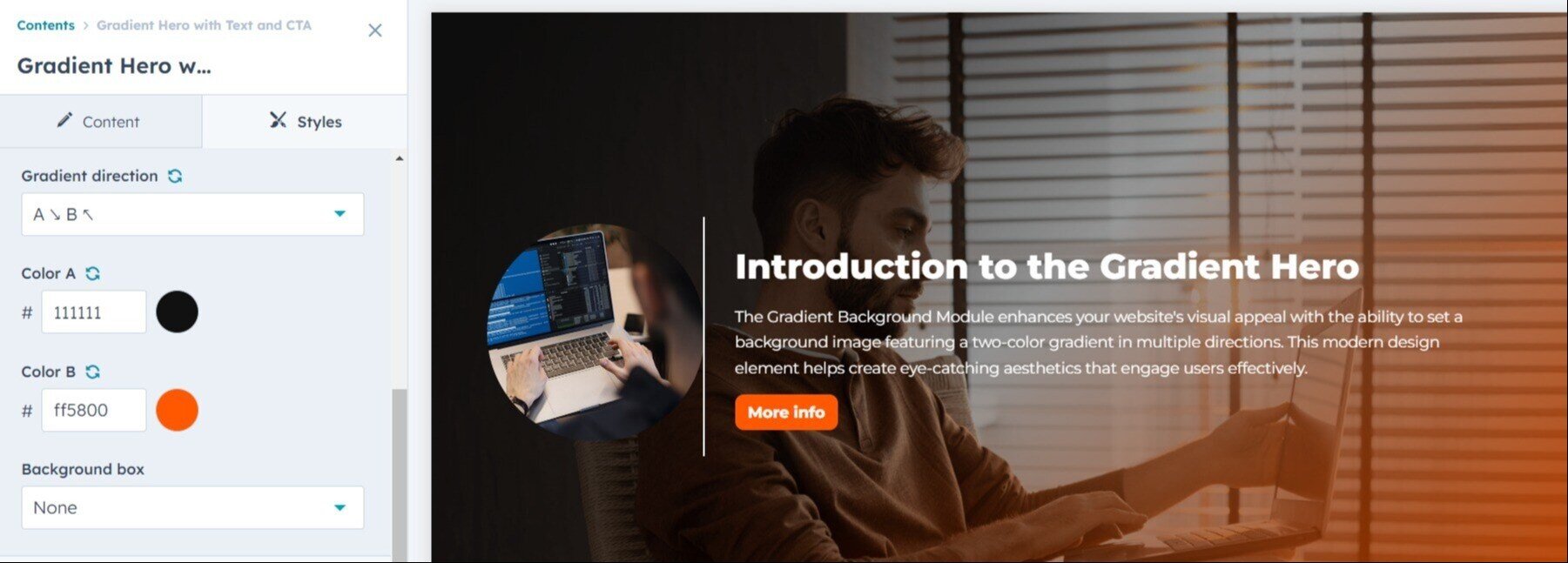 Configure your Gradient Background