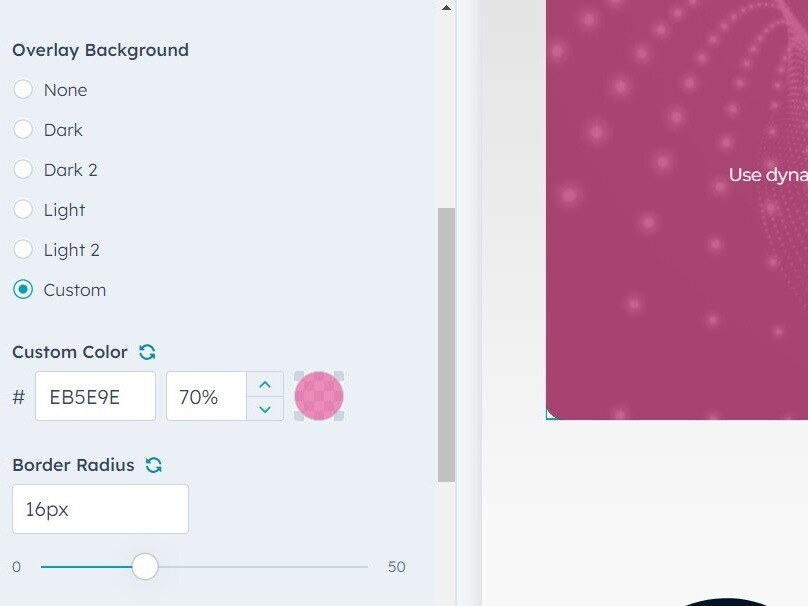 Background Overlay & Round Corners