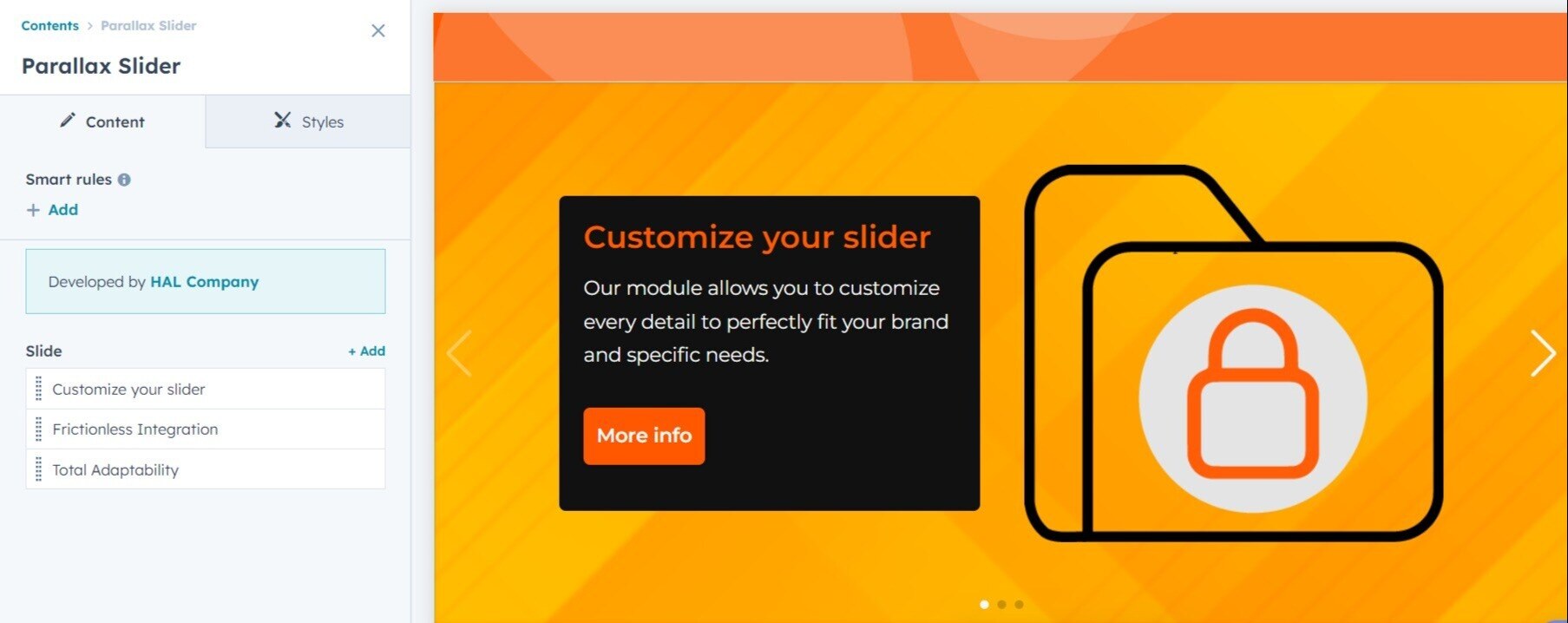 Reduce your content space using Parallax Slider.